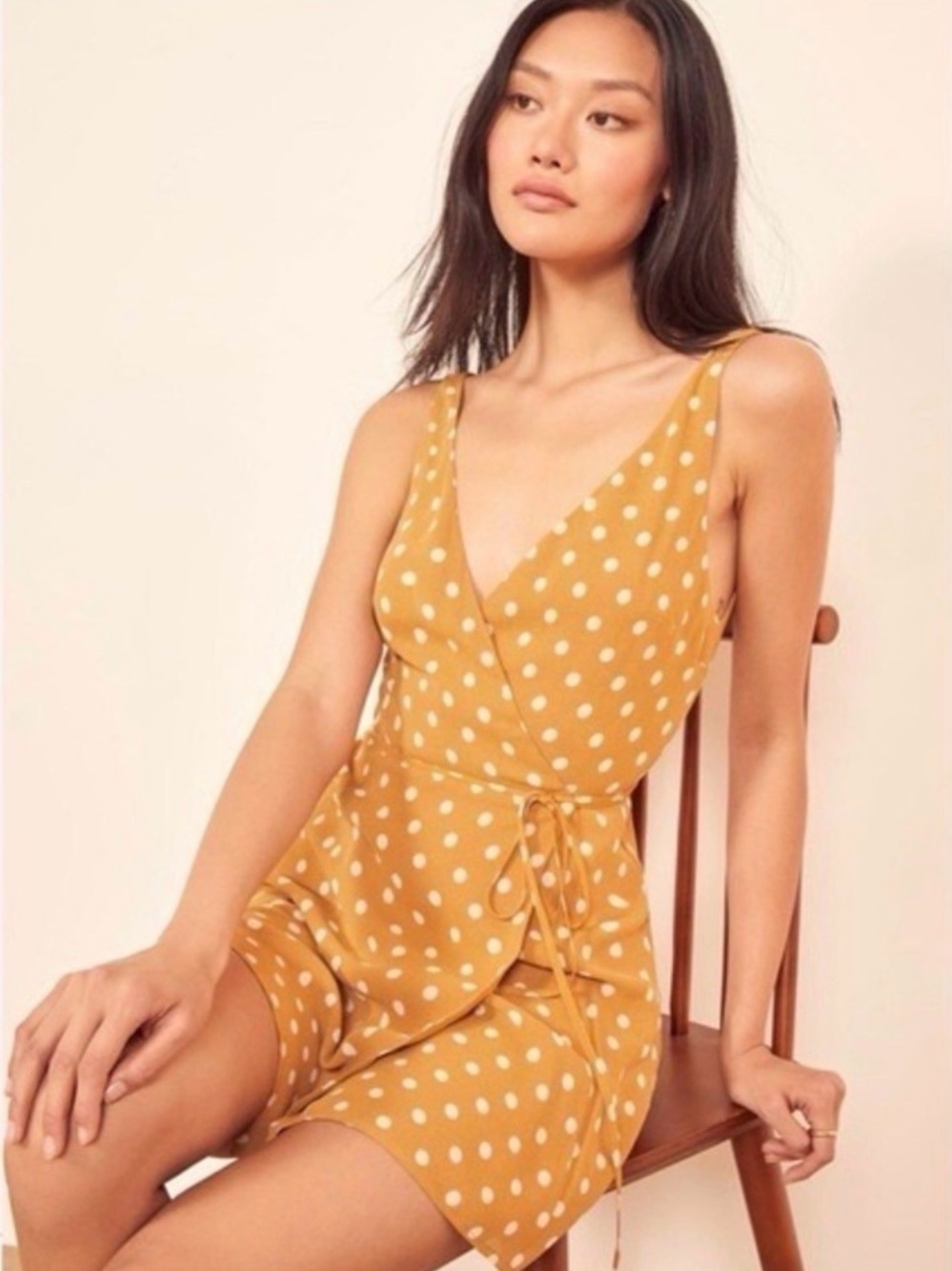EUC Reformation Size Small Polka Dot Wrap Mini Dress